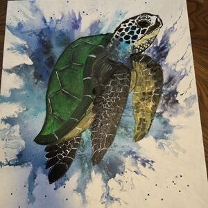 Small Sea Turtle Canvas Painting